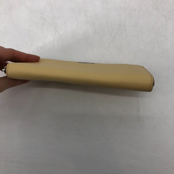 Coach Accordion zip crossgrain leather wallet Vanilla silver - Picture 11 of 16